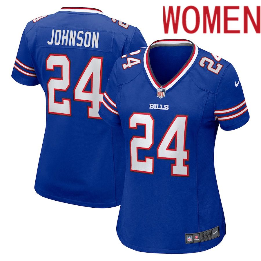 Women Buffalo Bills 24 Taron Johnson Nike Royal Game NFL Jersey